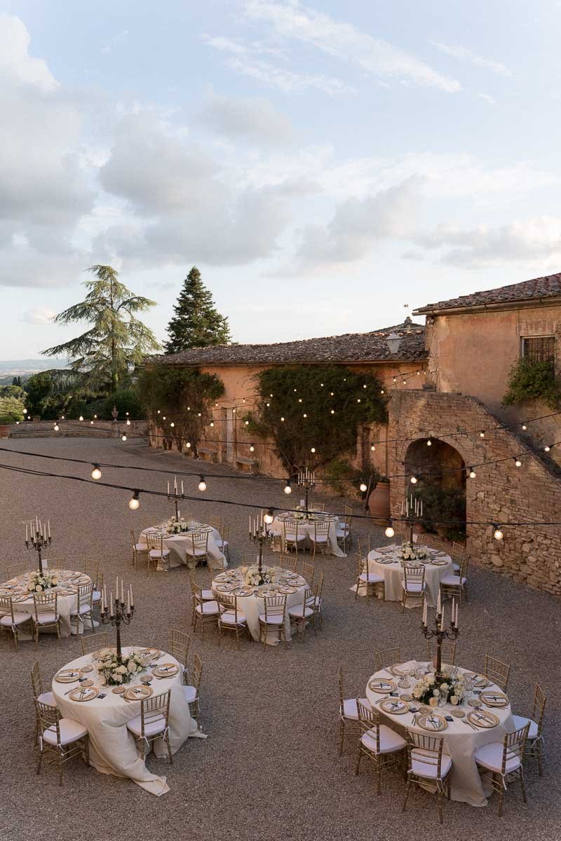 Historic Italian villa courtyard photographed for wedding photography
